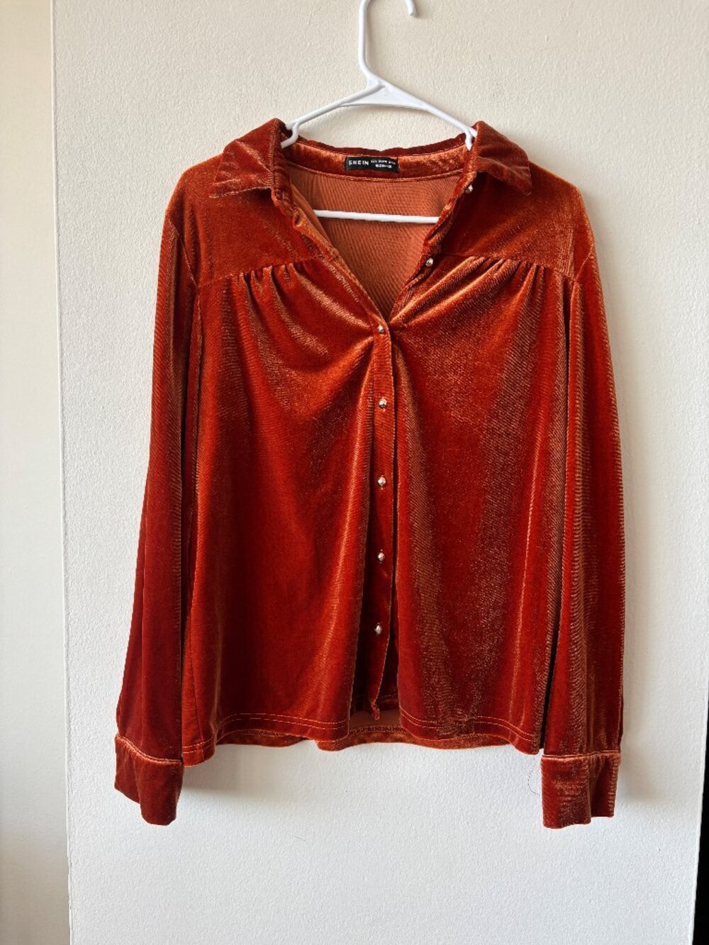 Shein Orange Long Sleeve Button Down - Size L